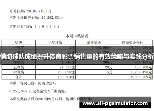 借助球队成绩提升体育彩票销售量的有效策略与实践分析