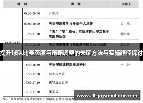 提升球队比赛态度与策略调整的关键方法与实施路径探讨