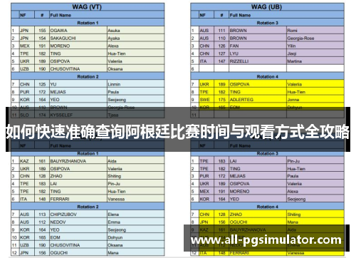 如何快速准确查询阿根廷比赛时间与观看方式全攻略